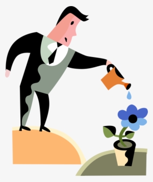 Entrepreneur Gardener Nurtures Image - Business Man Watering Png #1234473