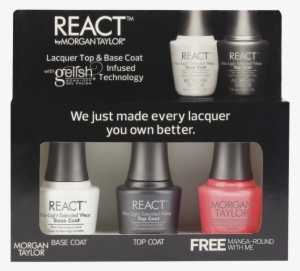 Nail Polish Png Reaction - Morgan Taylor React Lacquer Top & Base Coat Kit #1235160
