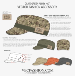 Olive Green Army Cap Vector Template - Camiseta Pesca Sublimada Protecao Solar Kff61 Camuflada #1235505