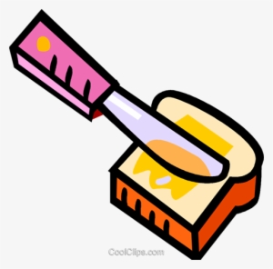 Bread Slice With Butter Knife Royalty Free Vector Clip - Butter With Bread Png #1236095