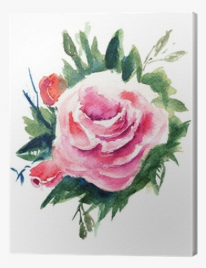 Roses Flowers, Watercolor Painting Canvas Print • Pixers® - Watercolor Painting #1238463