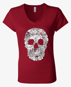 Women's Floral Skull Tee - T-shirt #1238524
