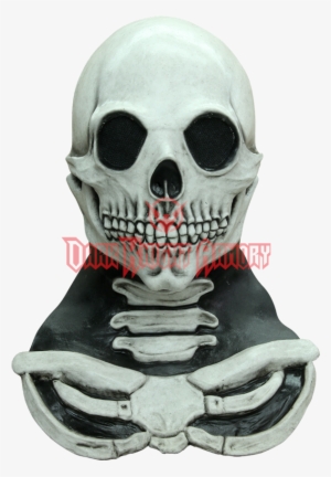 Long Neck White Skull Mask - Mask Head & Neck Skull Long White #1238547