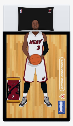 Dwyane Wade Reversible Blanket & Pillow Case Set - Miami Heat #1238661