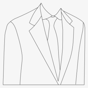 Drawn Suit Tie - Suit Coat Clipart #1239357