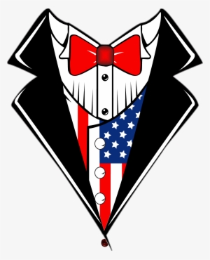Suit Clipart Tye - American Flag Tuxedo T Shirt #1239601