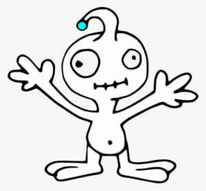 Graphic Freeuse Outline Clip Art At Clker Com Vector - Black And White Clip Art Aliens #1242230
