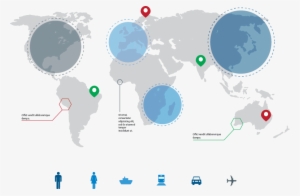 Global Layout - World Map With Location Points #1242902