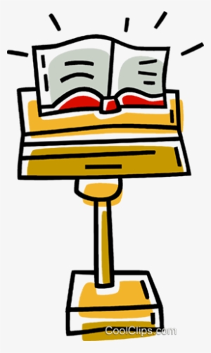 Bible On A Pulpit Royalty Free Vector Clip Art Illustration - Bible On A Pulpit Clipart #1242953