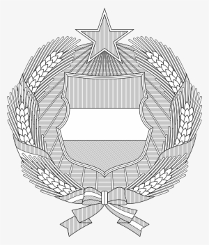Open - File Coat Of Arms Of Hungary 1957 1990 Monochrome .svg #1243959