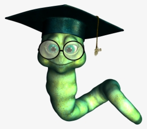 Graduate Bookworm Clipart - Book Worm With No Background #1244155