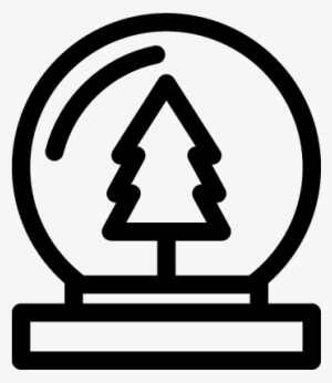 Christmas Snow Globe With Tree Vector - Snow Globe Drawing #1245600