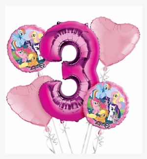 My Little Pony 3rd Birthday Balloon Bouquet 5pc #1246351
