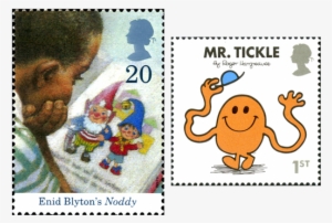 Two Stamps, One Depicting A Boy Reading A Noddy Story - Mr. Tickle (mr. Men Classic Library) #1246758