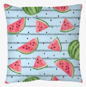 Vector Striped Summer Background With Watercolor Watermelon - Watermelon #1246907