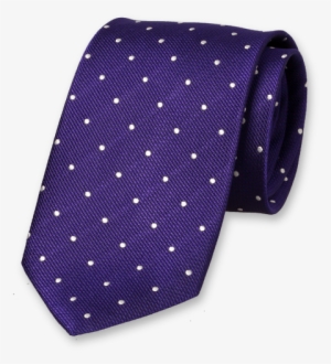 Purple Tie With White Dots - Paarse Stropdas #1247063