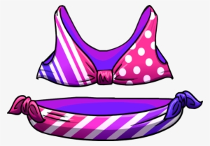 Pink Stripe Bikini - Free Penguin Wikia Bikini #1247400