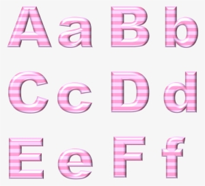 Baby Pink Stripe Alphabet Set Abc 715735 - ตัว อักษร อังกฤษ สีชมพู #1247528
