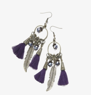 Antique Bronze Feather Tassel Earrings - Vintage Ethnic Tassel Earrings Round Antique Bronze #1249124