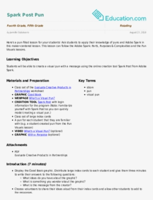 Spark Post Pun - Worksheet #1249211