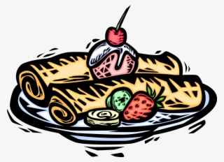 Plato De Comida Libres De Derechos Ilustraciones De - Crepes Clip Art #1249470