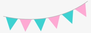 Pink Teal Bunting Clip Art At Clker - Pink And Blue Bunting #1249936
