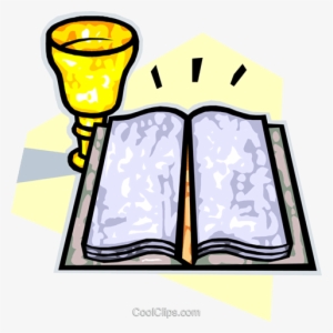 Bible With Communion Cup Royalty Free Vector Clip Art - Mary The Queen College #1251267