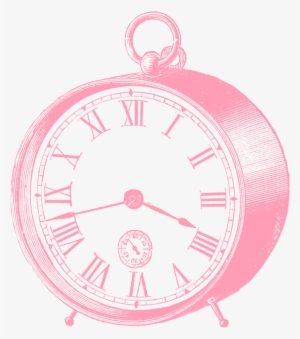 Download Pink Vintage Clock Png Clip Art - Pink Vintage Clock Png #1253126
