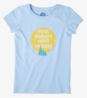 Girls Outdoors Makes Me Happy Crusher Tee - Happiness #1256938