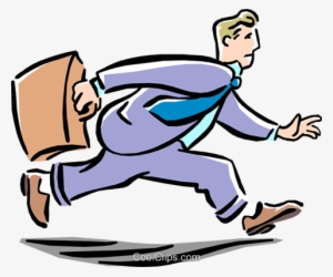 Man Running To Work Royalty Free Vector Clip Art Illustration - Illustration #1258939
