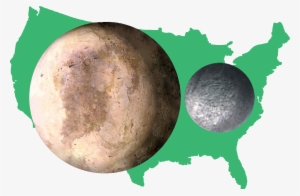 United States With Pluto & Charon - Big Is Pluto Compared To The Usa #1259475