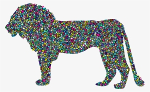 This Free Icons Png Design Of Polyprismatic Tiled Lion #1259598