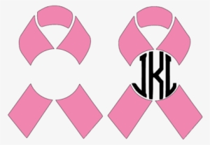 Cancer Ribbon Monogram Frame - Breast Cancer Logos Svg #1259642