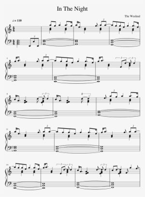 In The Night Sheet Music Composed By The Weeknd 1 Of - Undead Hollywood Undead Piano Sheet #1260338
