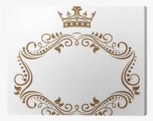 Elegant Royal Frame With Crown Canvas Print • Pixers® - Decal House ''name'' Princess Crown Nursery Wall Decal #1261982