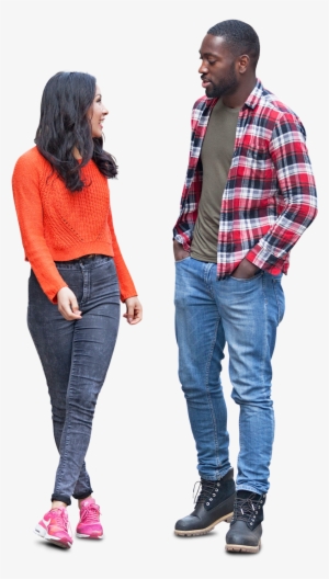 Cut Out Friends Couple Standing - Standing People #1262640