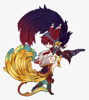 Seareerie Get Down With Me - League Of Legends Xayah And Rakan Chibi #1263075