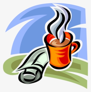 Vector Illustration Of Newspaper And Cup Of Coffee - Illustration #1263473