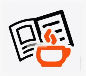 Vector Icon Of Hot Cup Against Opened Book - Book #1263514