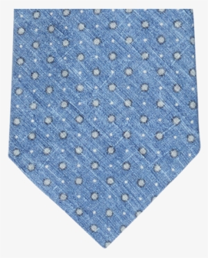 Light Blue Dot Printed Cotton Blend Tie - Paisley #1263893