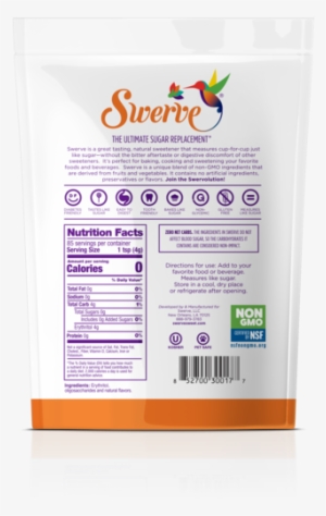 Swerve Sweetener - Swerve Confectioners Sugar Nutrition #1265637