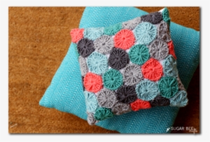 Yo-yo Crochet Pillow - Crochet Pillow Designs #1265864