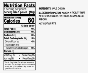 Cherry Apple - Kind Fruit Bites Nutrition Labels #1265994
