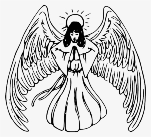 Baby, Black, Tribal, Simple, Outline, Hand, Drawing - Angel Clip Art #1266723