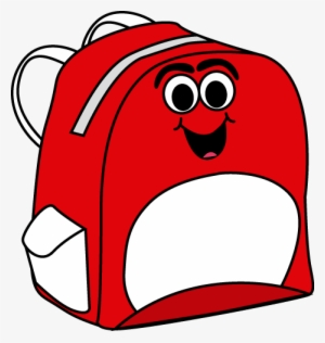 Cartoon Backpack Clip Art Image School Backpack With - Red School Bag Clipart #1267786