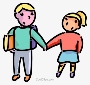 Brother An Sister On The Way To School Royalty Free - Brother And Sister Png #1267885