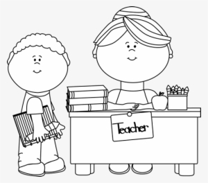 Black And White School Clipart - Teacher Clipart Black And White Free #1267954