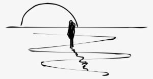 Computer Icons Sunset Download Drawing Reflection - Vector Black And White Sunset #1268064