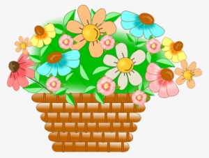 Cesta Con Flores - Canasta De Flores Png #1268289