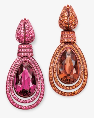 Hemmerle Earrings With Rubellite Tourmaline Sapphires - Earring #1270985